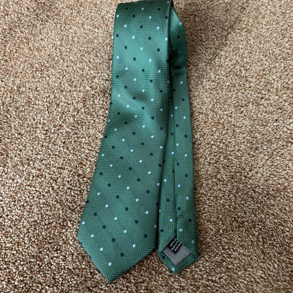 Rochester green silk tie